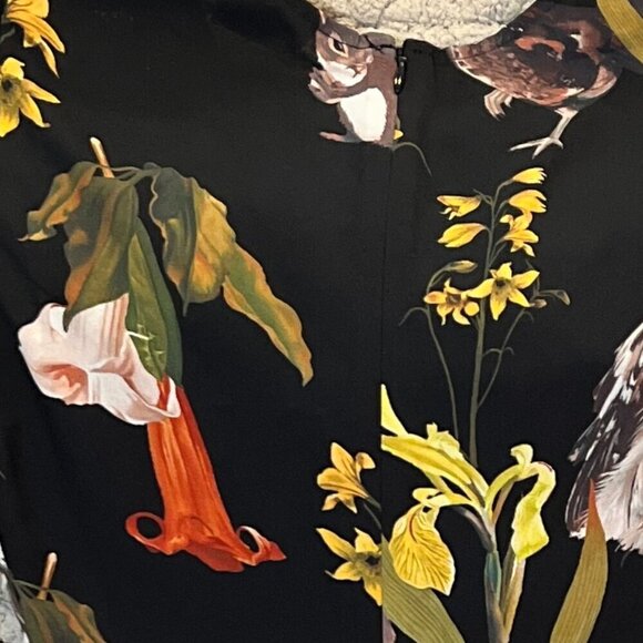 Sunday Best Woman's Black Owl Floral Print Mini Dress Size 00 - Picture 7 of 11